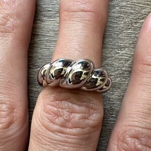 Classic Silver Bubble Band Ring - Women Jewelry